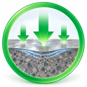 Powder defoamer icon showing higher matrix density in dry-mix mortar
